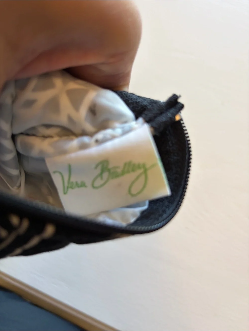 Vera Bradley Black & White Quilted Zip Pouch